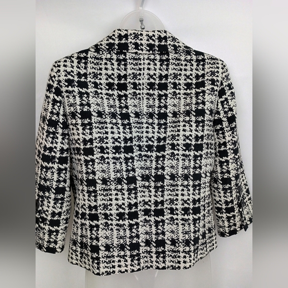 Black White SEMANTIKS Houndstooth Preppy Business Vintage Blazer S (#1,341)(C) - Picture 9 of 10